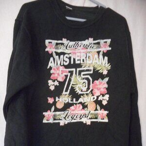 Black Floral Amsterdam Sweatshirt Size M
